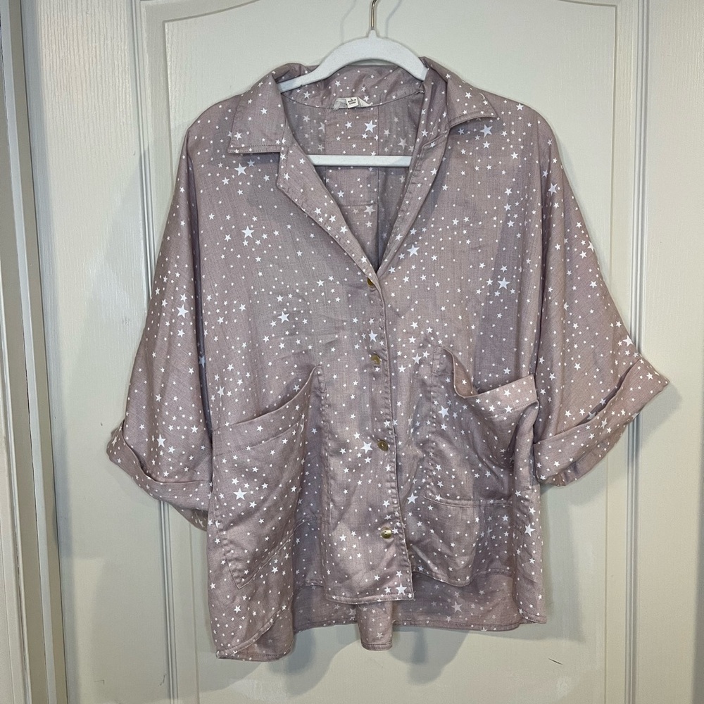 Entro Starry Beige Button-Up Shirt